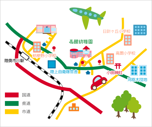 学校法人 鳳明学園　認定こども園 高館幼稚園　地図